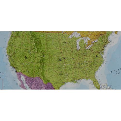 Ameryka Północna 1:7 000 000, 100x120 cm